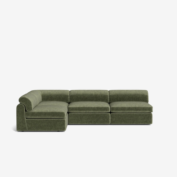 Riobamba Solid Wood Velvet Sectional Sofa