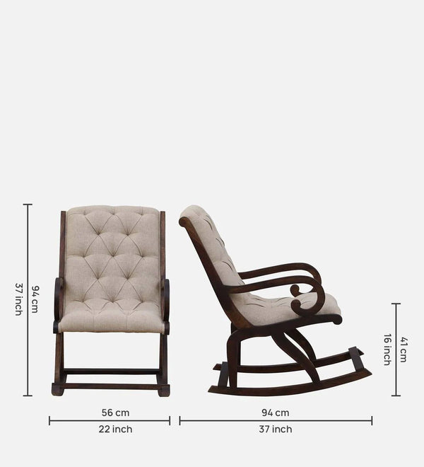 Robertson Sheesham Wood Rocking Chair in Provincial Teak Finish