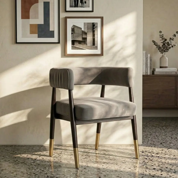 Robina Solid Wood With Velvet Arm Chair