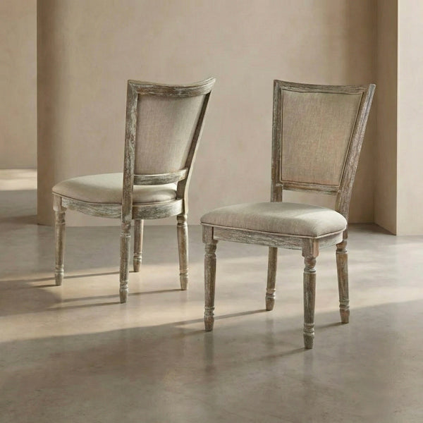 Romero Rattan French Solid Wood 4 Seater Round Dining Table Set