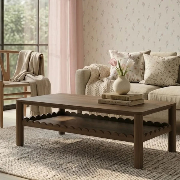 solid wood modern simple design table in dark brown finish