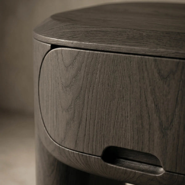 Rotterdam Oak Wood Bedside Table With 1 Drawer