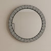 Bone Inlay Round Wall Mirror / Lattice Black