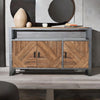Rustic Reclaimed Wood Sideboard With Grey Metal Frame