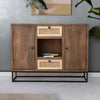 Rattan Modern Mango Wood Sideboard With Cane Work