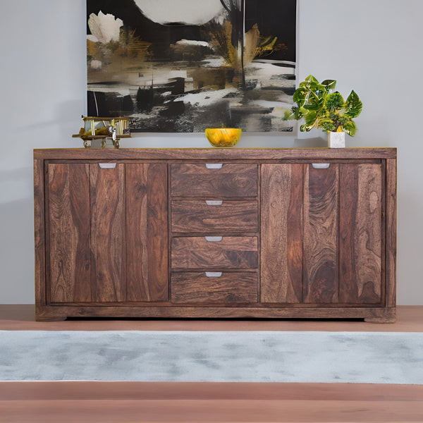 Classic Sheesham Wood Dark Brown Finish Sideboard