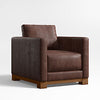 Huston Wood Frame Leather Sofa Chair