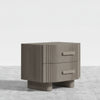 Stria Modern Oak Wood Bed Side Table (Grey Finish)