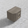 Stria Modern Oak Wood Bed Side Table (Grey Finish)