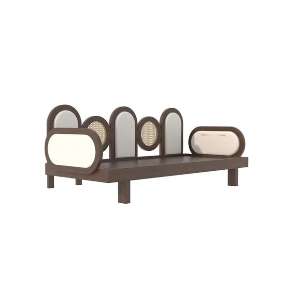 Salzburg Solid Wood & Rattan Sofa Cum Bed