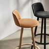 Sandown Modern Wooden Bar Chairs with Backs Fabric