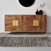 Modern Mango Wood Light Walnut Finish Sideboard