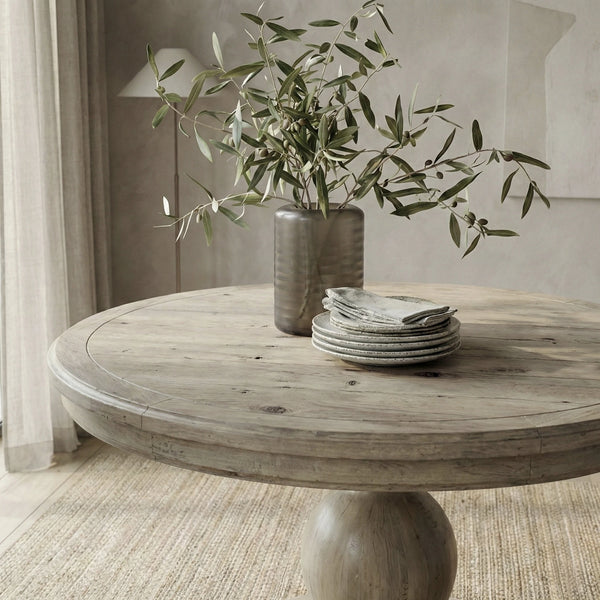 Scot Solid Wood Round Dining Set With Chairs - 4 Seater, 6 Seater - All Sizes