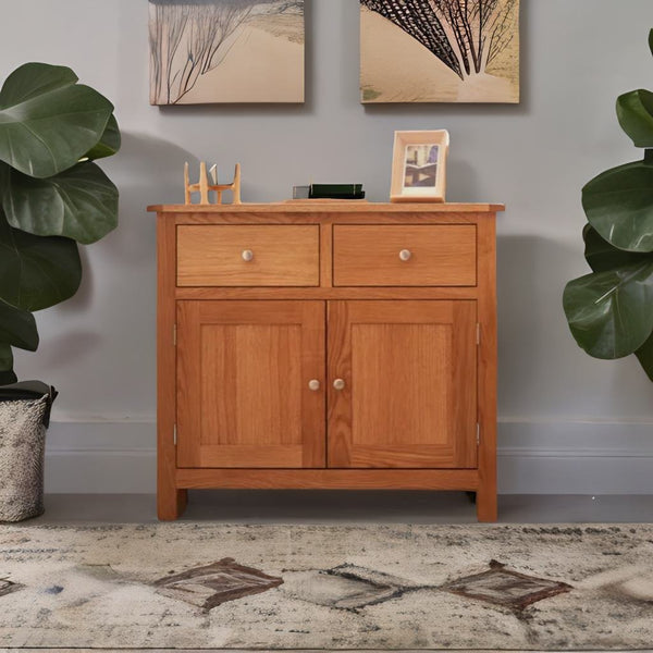 luxury Oak Wood Natural Small Sideboard