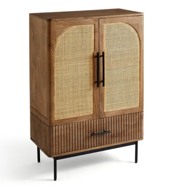 Rattan Dark Mango Wood Small Sideboard