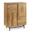 Modern Mango Wood Tall 2 Door Small Side Board
