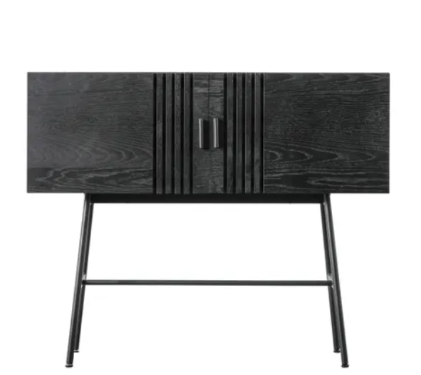 Modern Mango Wood Large Sideboard - Black