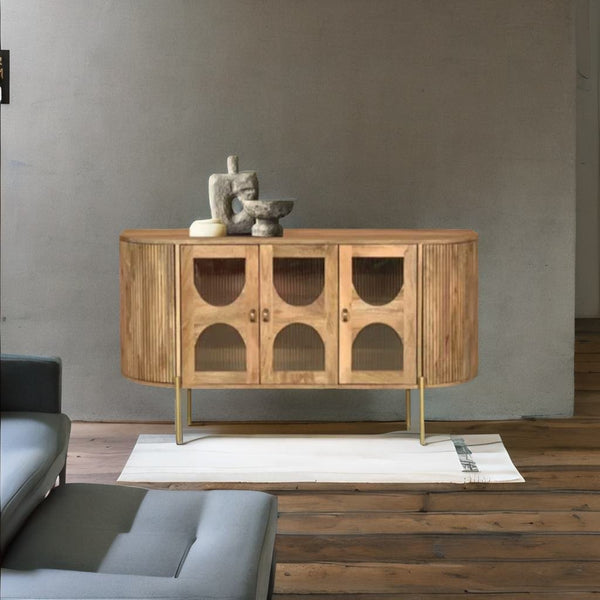 Modern Mango Wood Side Board - Medium