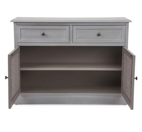 Rattan Grey Mango Wood Small Sideboard