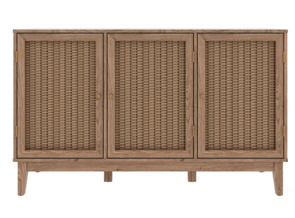 Modern Rattan Mango Solid Wood Side Board -Large