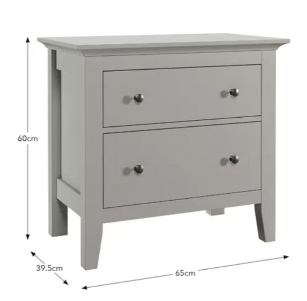 Modern Mango WoodGrey Bedside Table