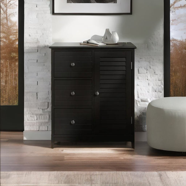 Modern Mango Wood Cabinet Black