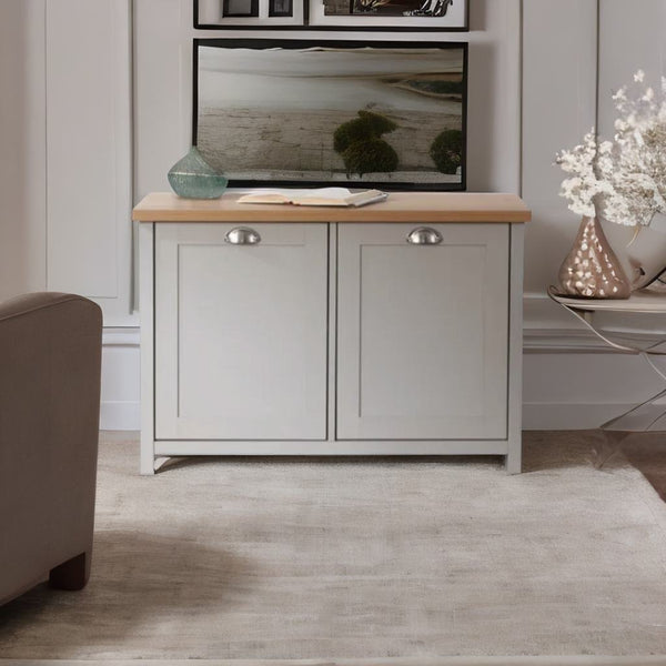 Modern Mango Wood Cabinet Grey