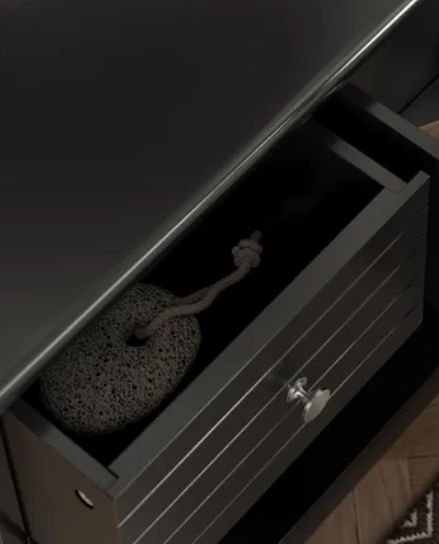 Modern Mango Wood Cabinet Black