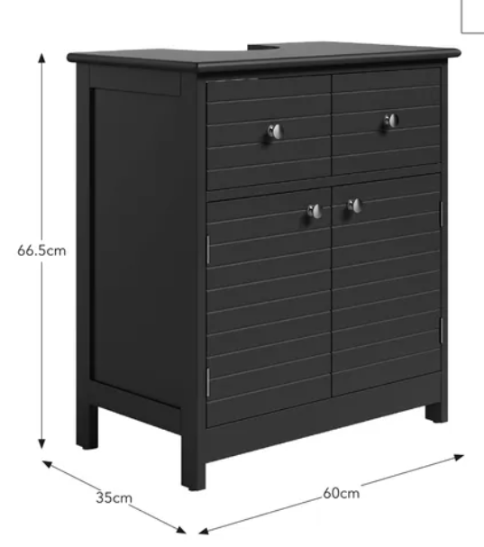 Modern Mango Wood Cabinet Black