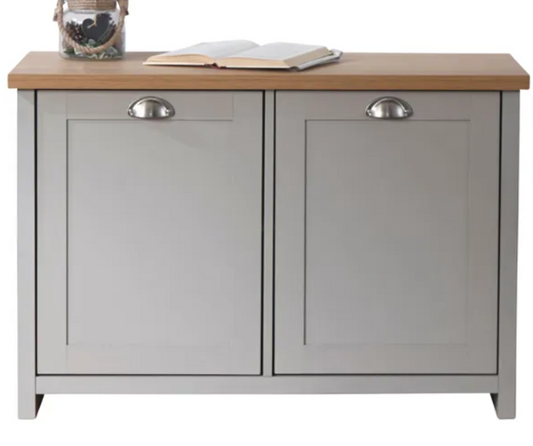 Modern Mango Wood Cabinet Grey