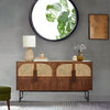 Modern Rattan Large Sideboard, Dark Mango Wood