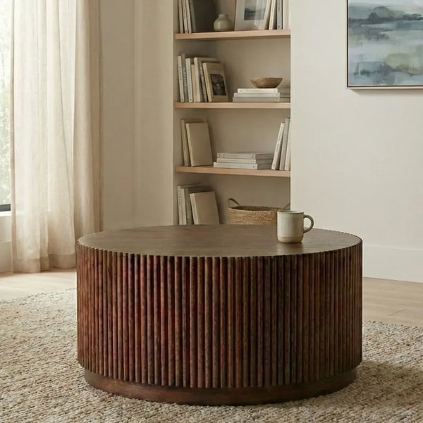 Sierra Round Natural Finish Coffee Table