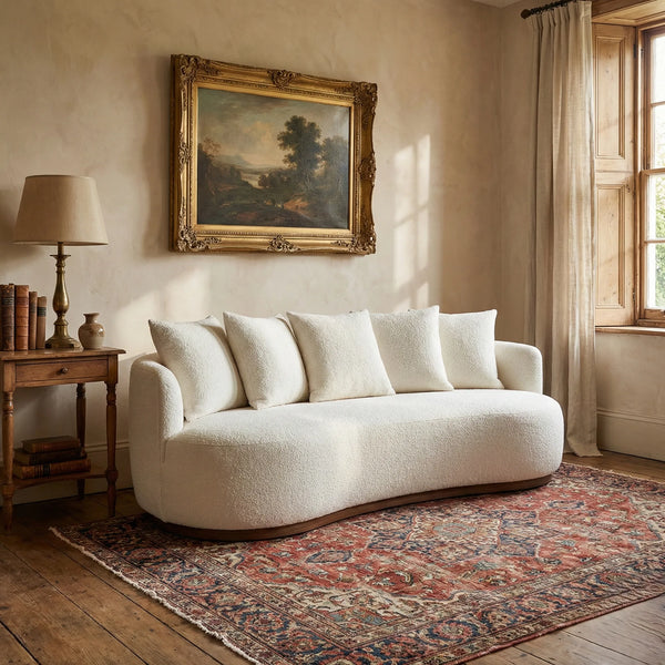 Snowflake Luxury 3- Seater Curvy Boucle Sofa