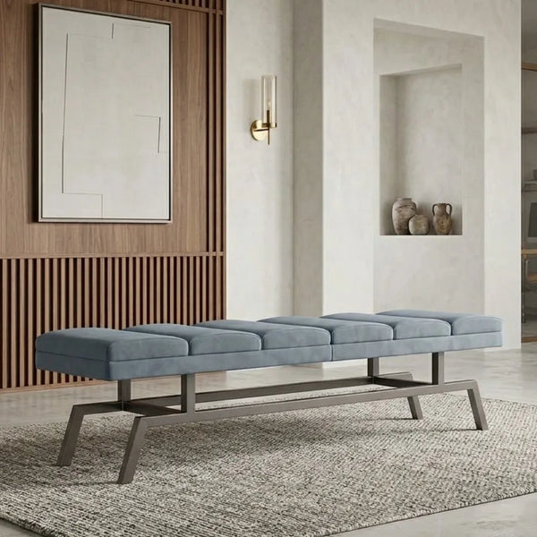 Socca Suede & Steel Bench