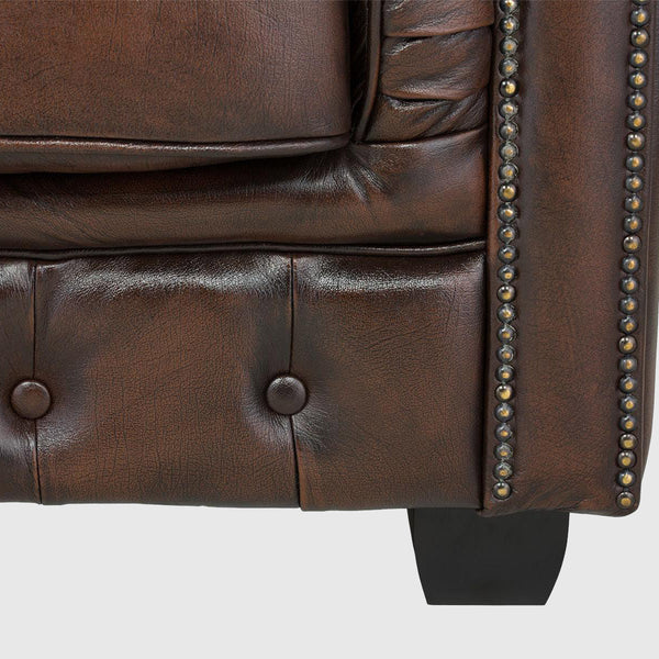Sofia Tufted Two Seater Leather Sofa