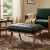 Sterkstroom Leather Foot Stool In Charcoal