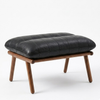 Sterkstroom Leather Foot Stool In Charcoal