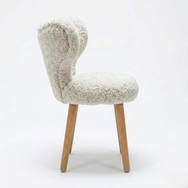 Stilfontein Solid Wood Curved Wing Chair With Fabric
