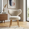 Stilfontein Solid Wood Curved Wing Chair With Fabric