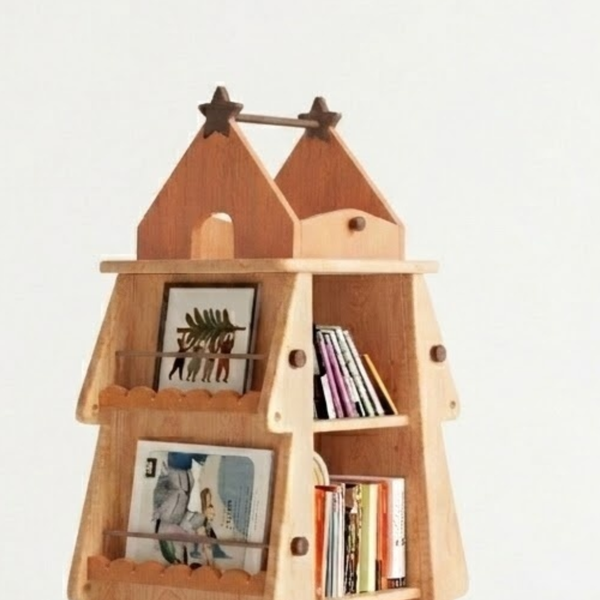 Story Branch Kids Rotating Bookshelf And Organizer