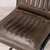 Strasbourg High Leather & Steel stool with back (Dark Olive)