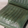 Strasbourg High Leather & Steel stool with back (Pine Green)