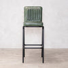 Strasbourg High Leather & Steel stool with back (Pine Green)