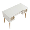 Swinton Solid Wood Rattan 2- Door Desk White Finish