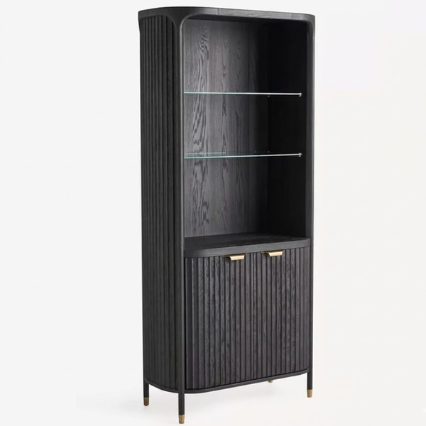Talladega Solid Wood Black Finish Bar Cabinet