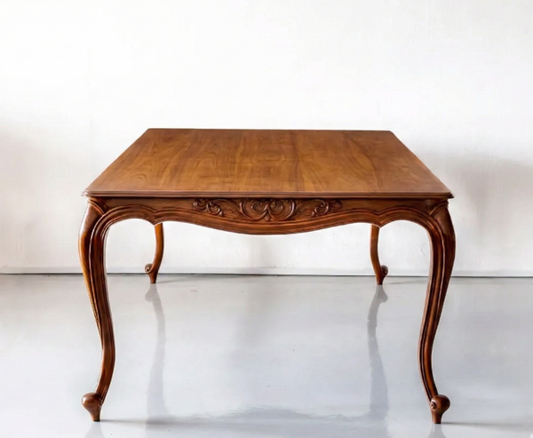 Luxury French Solid Teak Wood Dining Table Set - 4 Seater, 6 Seater, 8 Seater - All Sizes