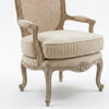 Thionville Solid Wood Rattan 1 Seater Sofa