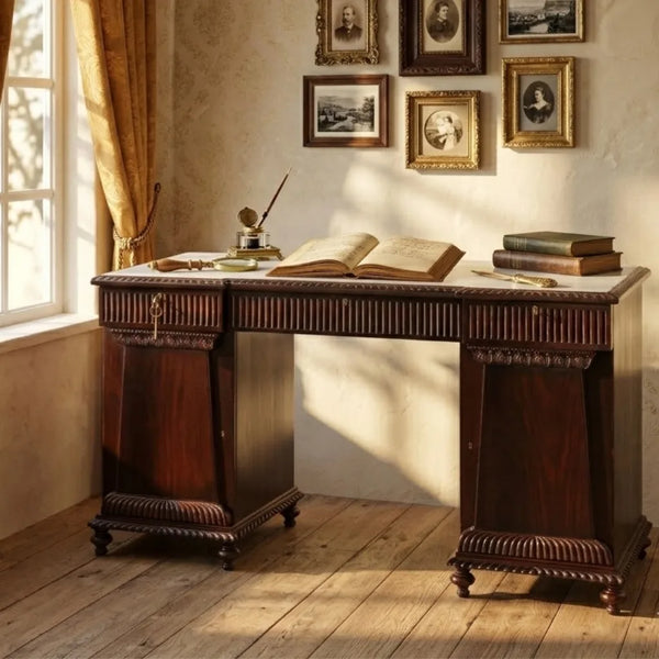 Thorne Carved Rosewood Study Table