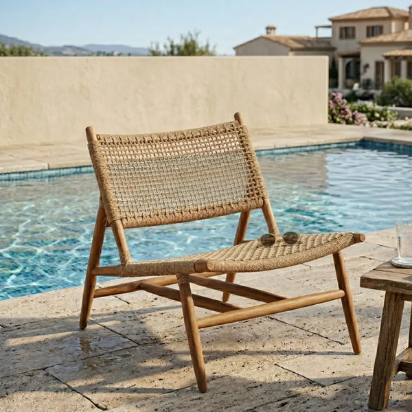 Timișoara Woven Teak Wood Outdoor Chair