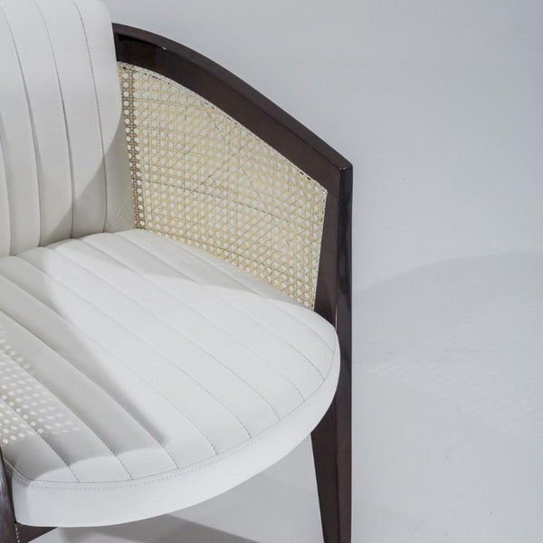 Tingalpa Rattan Solid Wood Leather Arm Chair